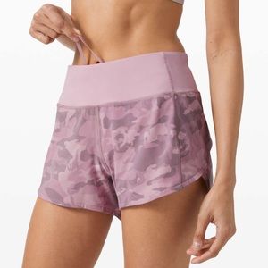Lululemon speed up short 4” pink camo